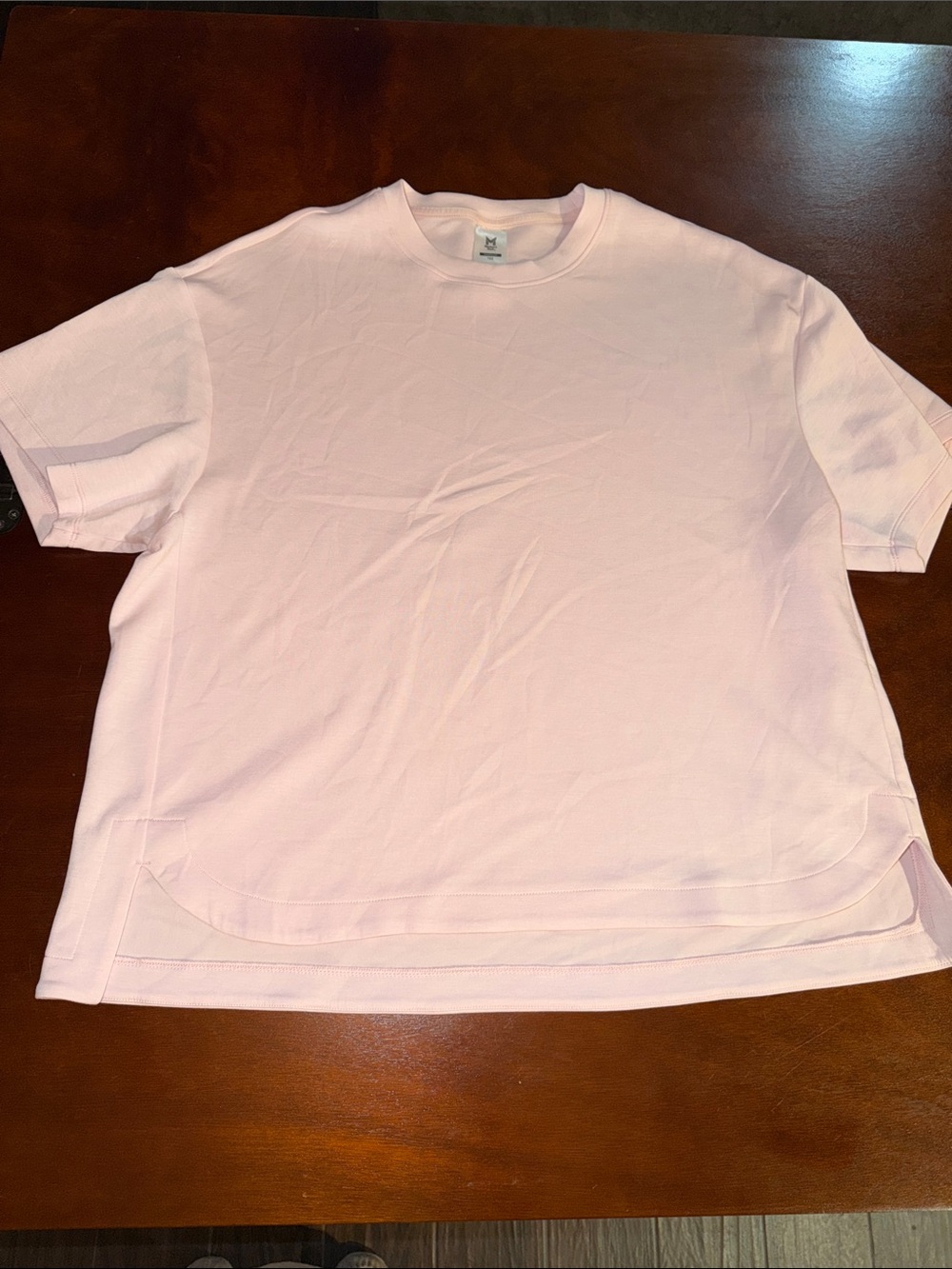 Women's Light Pink sandwash super soft Crewneck Short Sleeve Tee